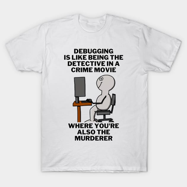"Debugging Detective" Funny Software Engineer T-Shirt T-Shirt by JSavsClothes